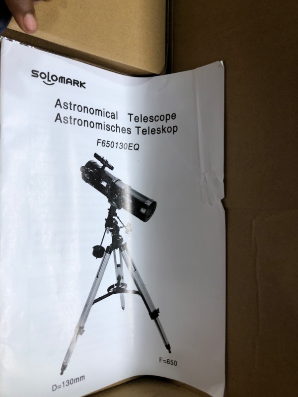 Photo 7 of Telescope 130EQ Newtonian Reflector Telescopes for Adults, Professional Telescopes for Adults Astronomy, Comes with 1.5X Barlow Lens Smartphone Adapter & 13% T Moon Filter

**FACTORY packaged**