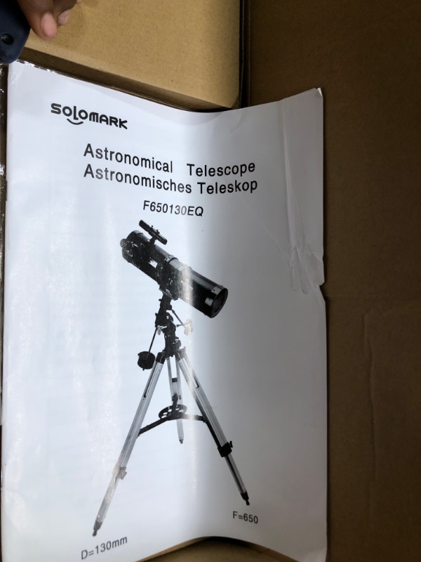 Photo 4 of Telescope 130EQ Newtonian Reflector Telescopes for Adults, Professional Telescopes for Adults Astronomy, Comes with 1.5X Barlow Lens Smartphone Adapter & 13% T Moon Filter

**FACTORY packaged**