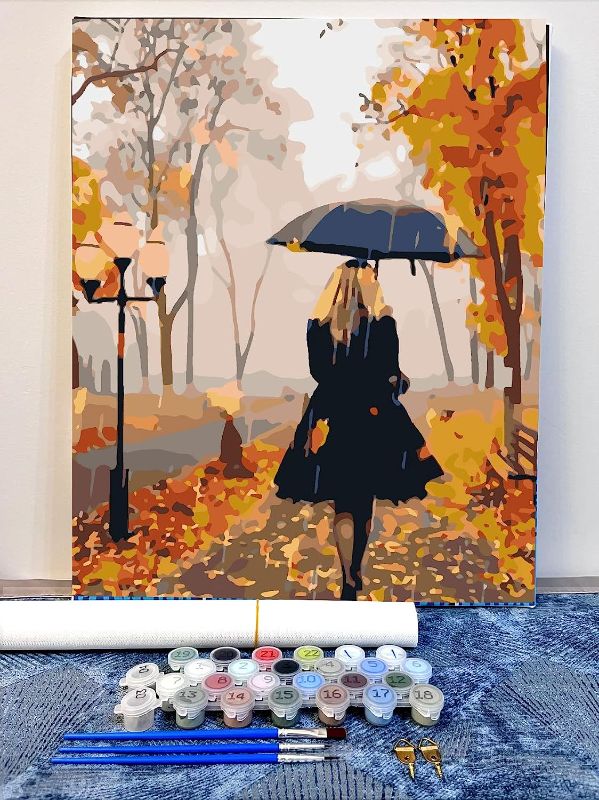 Photo 1 of Framed Paint by Numbers -umbrella girl 