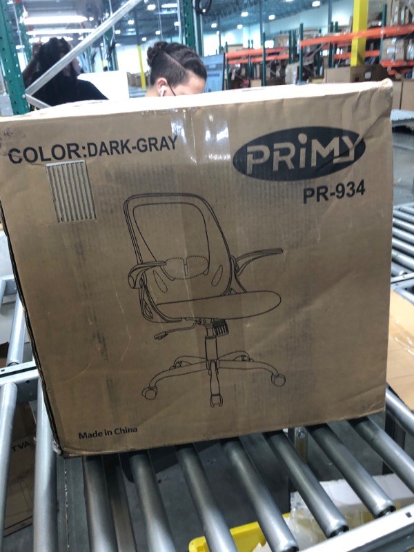 Photo 2 of Primy Office Ergonomic Desk Chair with Adjustable Lumbar Support and Height, Swivel Breathable Mesh Computer Chair with Flip up Armrests for Conference Room (Black)