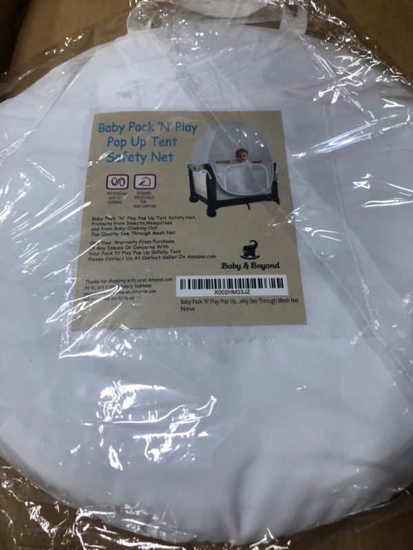 Photo 4 of Baby Pack 'N' Play Pop Up Tent Safety Net, Protects from Insects, Mosquitoes and from Baby Climbing Out, See Through Mesh Net (Pack N Play Tent 37.5" x 26")
