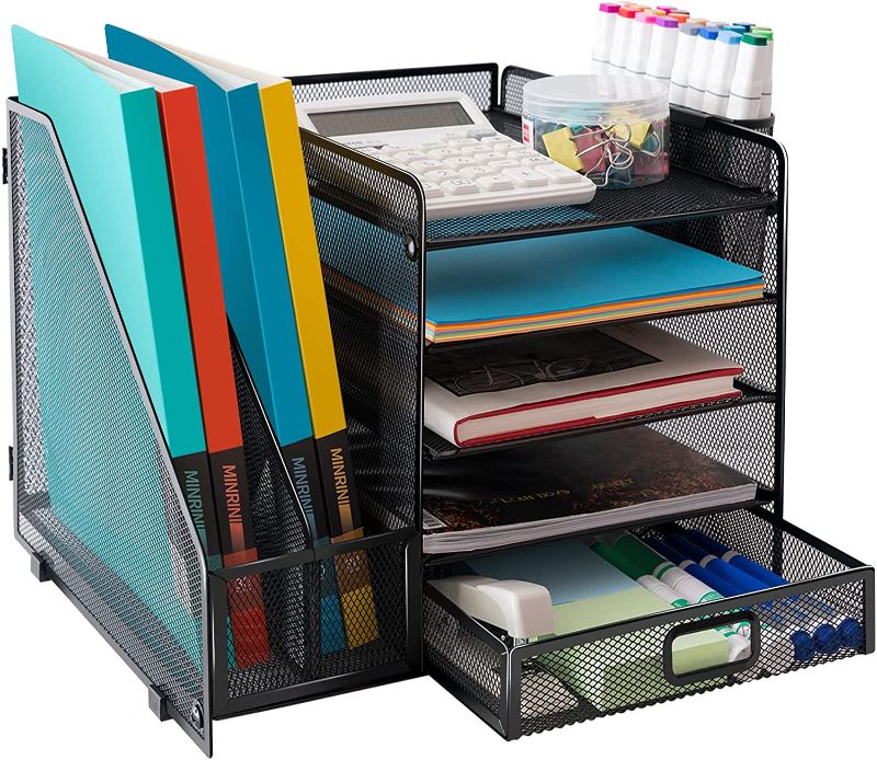 Photo 1 of Desk Organizer with Vertical File Racks