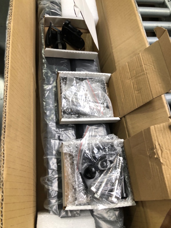 Photo 1 of LANGLIER 2 Packs Cable Railing Post 39"x2"x2" Stainless Steel Black Finish, for Stairs and Deck handrails?can be Installed on Wood or Concrete Floor. BSS02 (Black, Middle Post)
