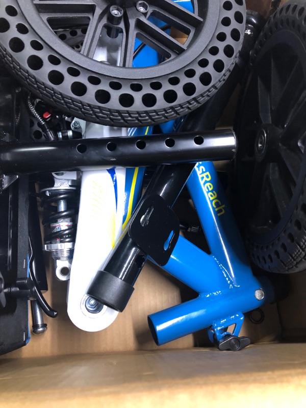 Photo 1 of BlessReach Knee Scooter, All Terrain Foldable Knee Scooter Walker, Disc Brake Knee Walker for Foot Injuries Compact Crutches Alternative Blue