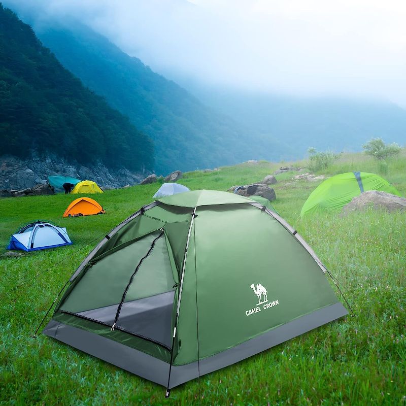 Photo 1 of CAMEL CROWN 2/3/4 Person Camping Tent with Removable Rain Fly, Easy Setup Outdoor Tents Water Resistant Lightweight Portable for Family Backpacking Camping Hiking Traveling
