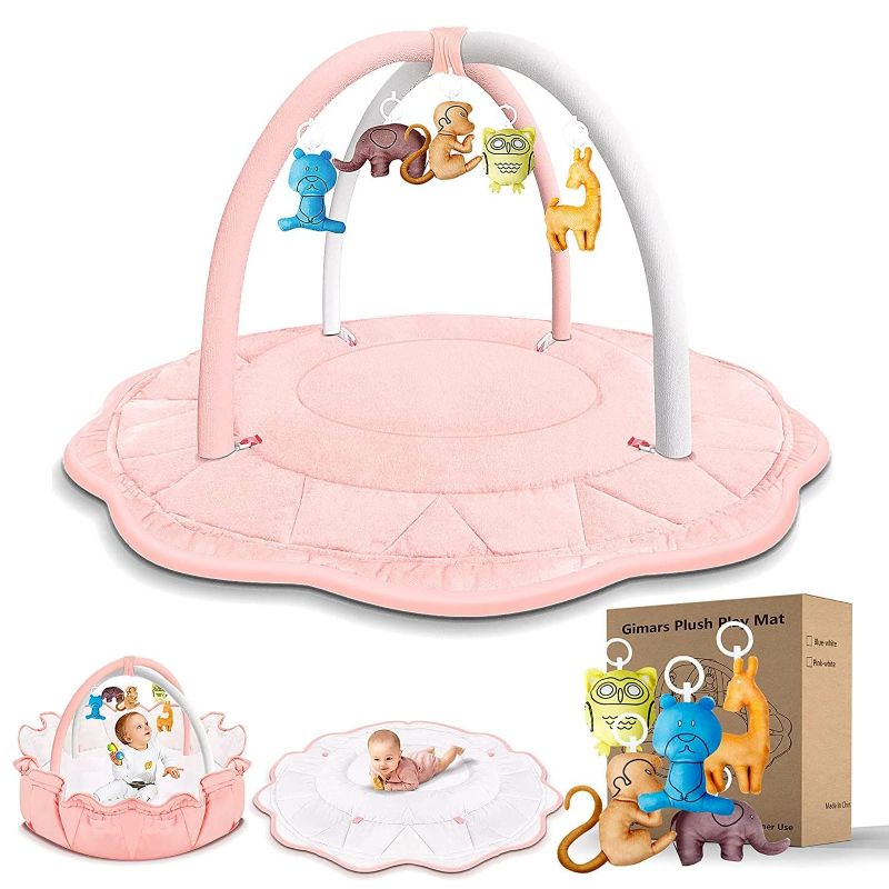Photo 1 of Gimars 5 in 1 Plush XL Large Baby Play Mat,Reversible & Washable Pink
