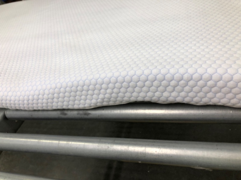 Photo 5 of 2-Inch Ventilated Memory Foam Crib and Toddler Bed Mattress Topper with Removable Waterproof 65-Percent Cotton Non-Slip Cover - 52" x 27" x 2"