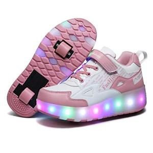 Photo 1 of HHSTS Kids Shoes with Wheels LED Light Color Shoes Shiny Roller Skates Skate ...
