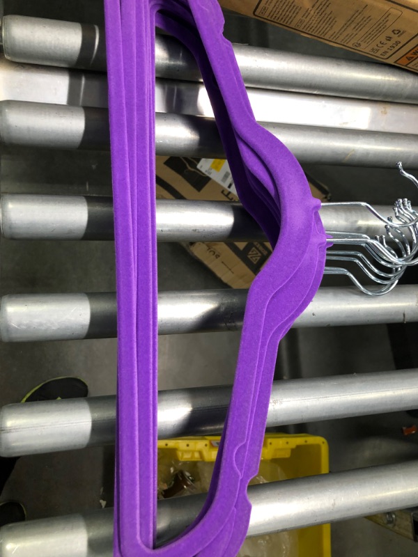 Photo 5 of Zober Nonslip Velvet Hangers, Suit Hangers (10 Pack)-Purple