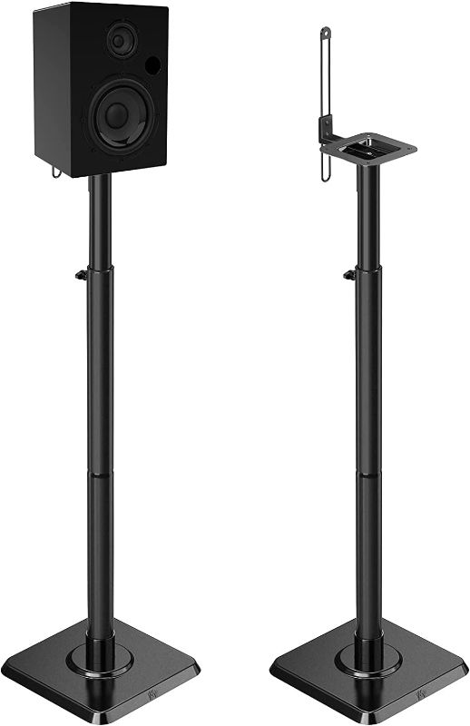 Photo 1 of Mounting Dream Speaker Stands Height Adjustable Bookshelf Speaker Stand Pair for Universal Satellite Speakers, Set of 2 for Bose Polk JBL Sony Yamaha - 11 lbs Capacity
