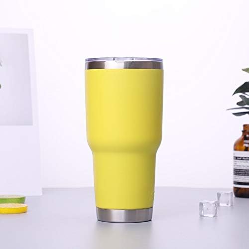 Photo 1 of 30 oz Stainless Steel Tumbler, Double Wall Insulated Travel Mug with Lid (Yellow)
