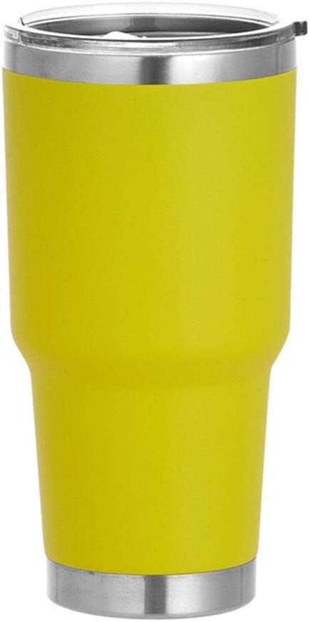 Photo 1 of 30 oz Stainless Steel Tumbler, Double Wall Insulated Travel Mug with Lid (Yellow)
