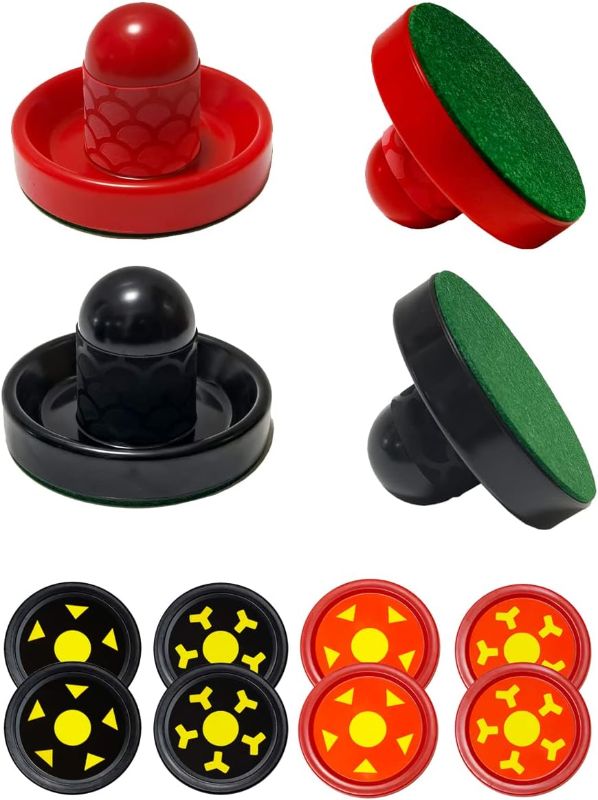 Photo 1 of Joovon Air Hockey Pushers and Air Hockey Pucks, Non-Slip Strikers and Dynamic Pucks for Air Hockey Table Game for Adults and Kids,Replacement Accessories for Game Tables
