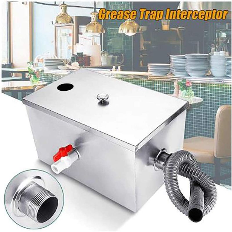 Photo 1 of 
Grease Trap,Stainless Steel Grease Trap Interceptor Set Detachable Design For Restaurant Kitchen Wastewater Removable Baffles Water Separator Under Sink Grease Trap for Home Kitchen, Restaurant
