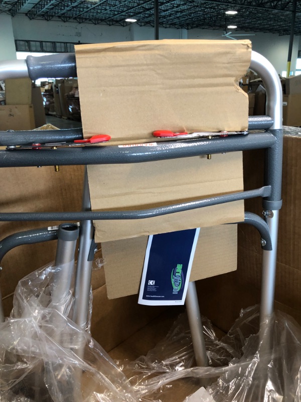 Photo 1 of Dmi Lightweight Folding Walker W/ Easy Two Button Release 5in Wheels Height No K