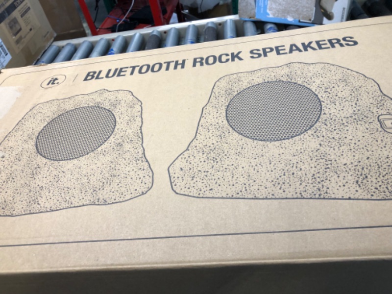 Photo 1 of it.innovative technology Outdoor Rock Speaker Pair - Wireless Bluetooth Speakers for Garden, Patio, Waterproof Design, Built for all Seasons, Rechargeable Battery, Wireless Music Streaming, Charcoal