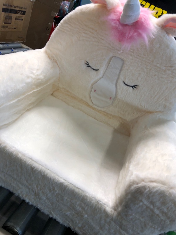 Photo 1 of Soft Landing Sweet Seats, Premium and Comfy Toddler Lounge Chair with Carrying Handle & Side Pockets – Ivory Unicorn