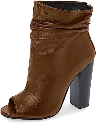 Photo 1 of FSJ Women Stylish Peep Toe Slouch Ankle Boots Chunky Stacked Heels Party Prom Nightclub Evening Wedding Dress Shoes Size 11
