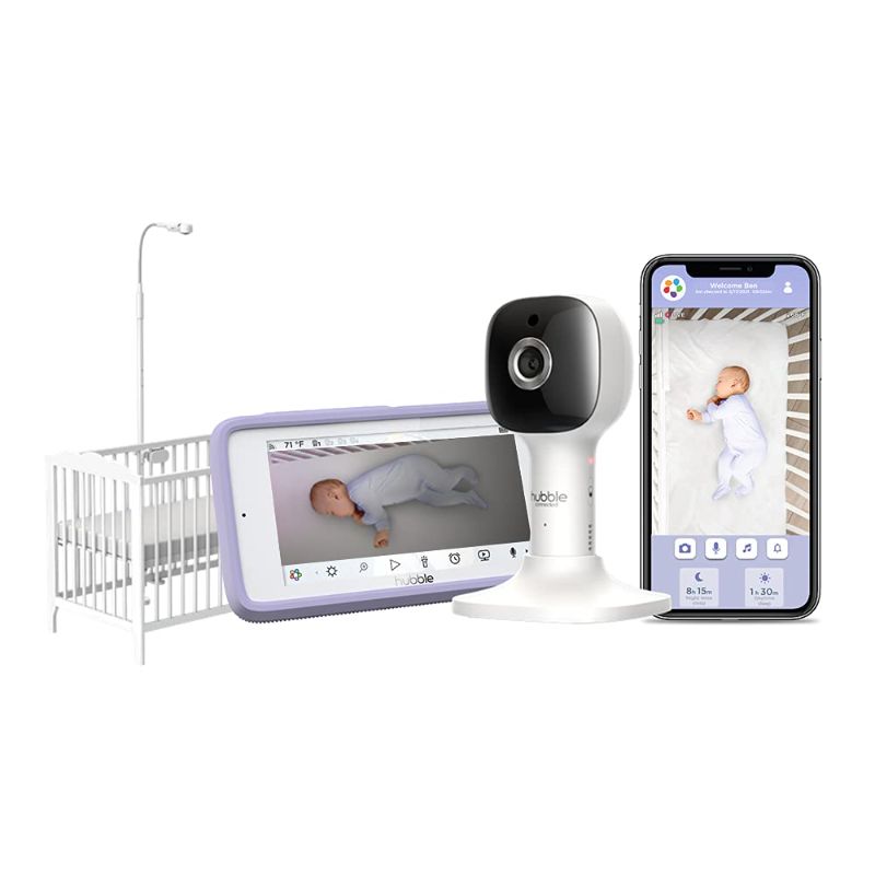 Photo 1 of HUBBLE CONNECTED Nursery Pal Crib Edition – Smart Video Baby Monitor with 5" Touch Screen Display and Wi-Fi Connectivity, 7-Color Night Light and Sleep Trainer

