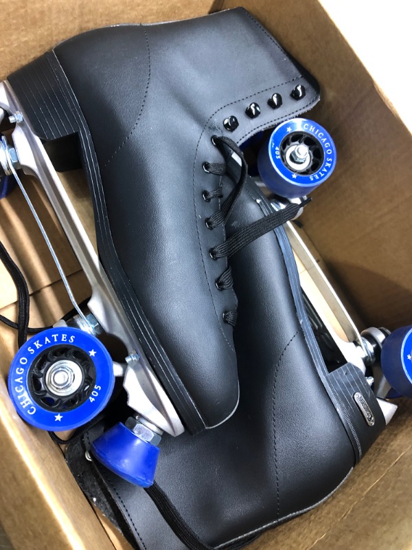 Photo 5 of CHICAGO SKATES Men's Classic Roller Skates - Premium Black Quad Rink Skates 1 Inline Skate