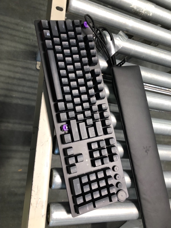 Photo 2 of Razer Huntsman V2 Optical Gaming Keyboard: Fastest Clicky Optical Switches w/Quick Keystrokes & 8000Hz Polling Rate - Doubleshot PBT Keycaps - Dedicated Media Keys & Dial - Ergonomic Wrist Rest Classic Black Keyboard Huntsman V2 Clicky Optical Switches