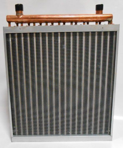 Photo 1 of 20x20 Water to Air Heat Exchanger 1“ Copper Ports Hot Water Coil for Forced Air Heating, Outdoor Wood Furnaces, and Residential Heating, Alecoil Heat Exchanger