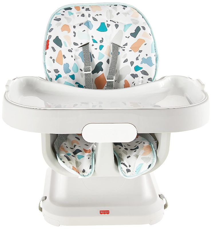 Photo 1 of Fisher-Price Spacesaver Simple Clean High Chair Baby To Toddler Portable Dining Seat With Removable Tray Liner, Pacific Pebble
