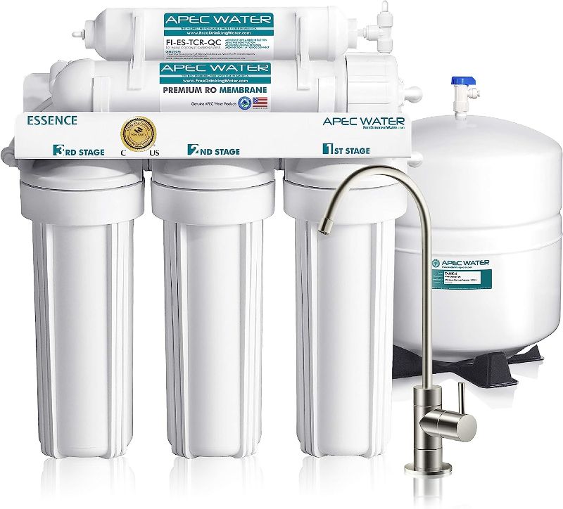 Photo 1 of APEC Water Systems ROES-50 Essence Series Top Tier 5-Stage Certified Ultra Safe Reverse Osmosis Drinking Water Filter System, 50 GPD
tsSCRU063088
