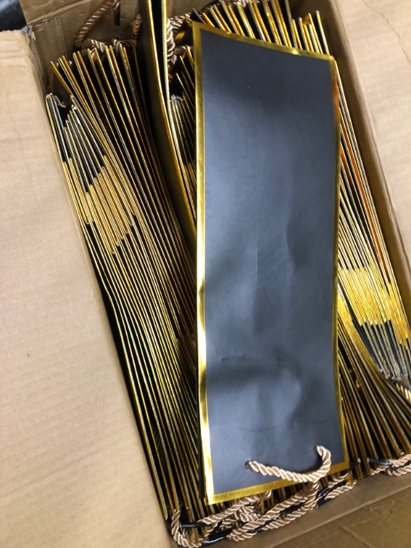 Photo 1 of  50 Pack Wine Bags for Wine Bottles Gifts with Gift Tags and Tissue Paper,6 Elegant White & 6 Elegant Black Gift Bags with Gold Trim]C1X003Q6M76B
