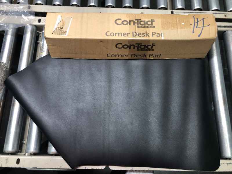 Photo 2 of Con-Tact Brand XL Corner Desk Pad | Waterproof Anti-Slip PU Leather | Large Corner Computer Workstation Protection | Mouse Pad Gaming Pad | 36" X 15.7" L Shape | Dual Sided (Black)
