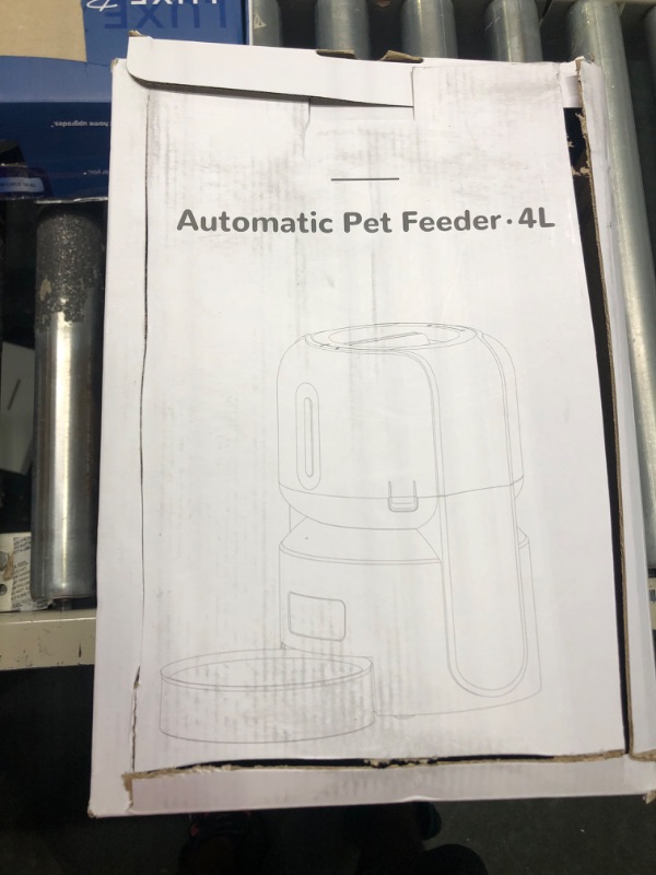 Photo 2 of  Timed Automatic Cat Feeders - 4L Dry Food Dispenser for Cat & Dog, Up to 120 Portions 6 Meals Per Day Pet Feeder, with Desiccant Bag Feeding Bowl Dual Power & 10S Voice Recorder Dog Feeder
