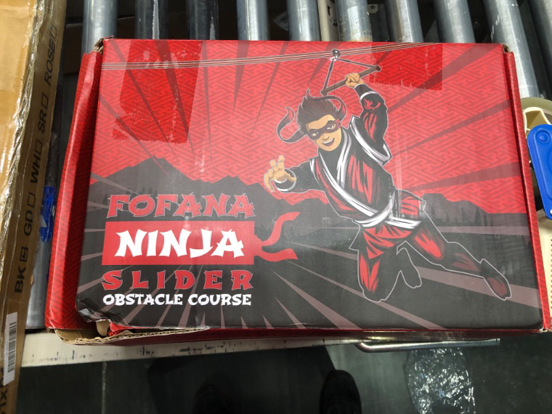 Photo 1 of Fofana Largest Ninja Warrior Obstacle Course for Kids Outside 65 FT - Ninja Slider Included - 11 Ninja Course Obstacles - Climbing Ladder, Spinning Wheel, Gym Rings, Monkey Bars, Ninja Slider & More 65FT & 11 Obstacles