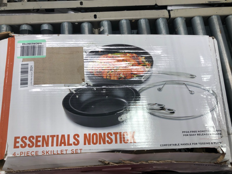 Photo 2 of All-Clad Essentials Hard Anodized Nonstick 4 Piece Sauce Pan Set 8, 10.25 Inch, 4 Quart Pots and Pans, Cookware Black 4-Piece