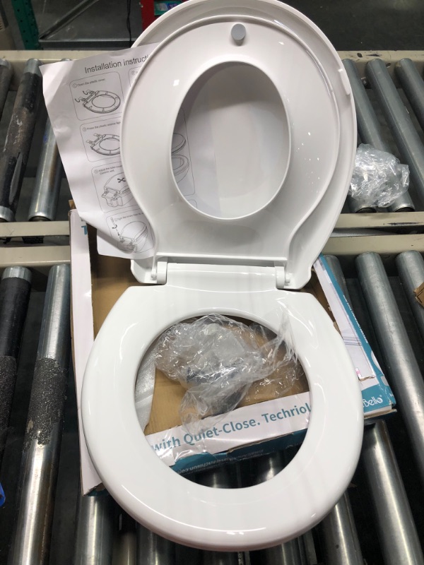 Photo 1 of CCBELLA Toilet Seat with Toddler Seat Built in, Potty Training Toilet Seat for Kids, Magnetic Kids Toilet Seat, Slow Close, Thicken Plastic Easy to Clean, Removable and Never Loosen, White(16.5”ROUND) White Round