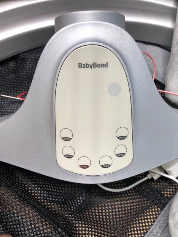 Photo 4 of BabyBond Baby Swings for Infants, Bluetooth Infant Swing with Preset Lullabies, 5 Point Harness Belt, 5 Speeds and Remote Control - Portable Baby Swing for Indoor and Outdoor (Grey)