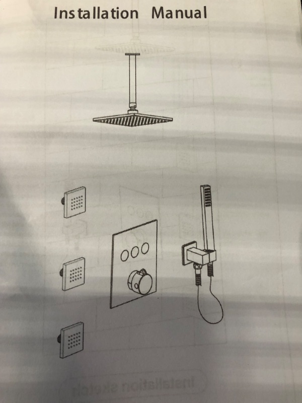 Photo 1 of  Bathroom Shower Faucet Set Rain Shower System - Square Shower Head with Handheld Spray Wall Mounted 10 inch Rainfall Shower Fixtures High-Pressure Shower Combo Set with 2 in 1 Handel, Chrome