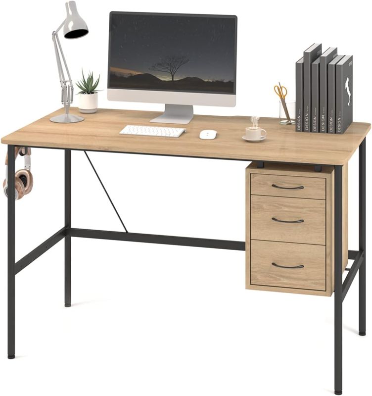 Photo 1 of LINSY HOME Office Desk with Cabinet, Computer Desk 47 inch with 3 Drawers Storage, Writing Desk Study Table with Monitor Stand Groove for Home Office
Visit the LINSY HOME StoreX003FP0CIN
