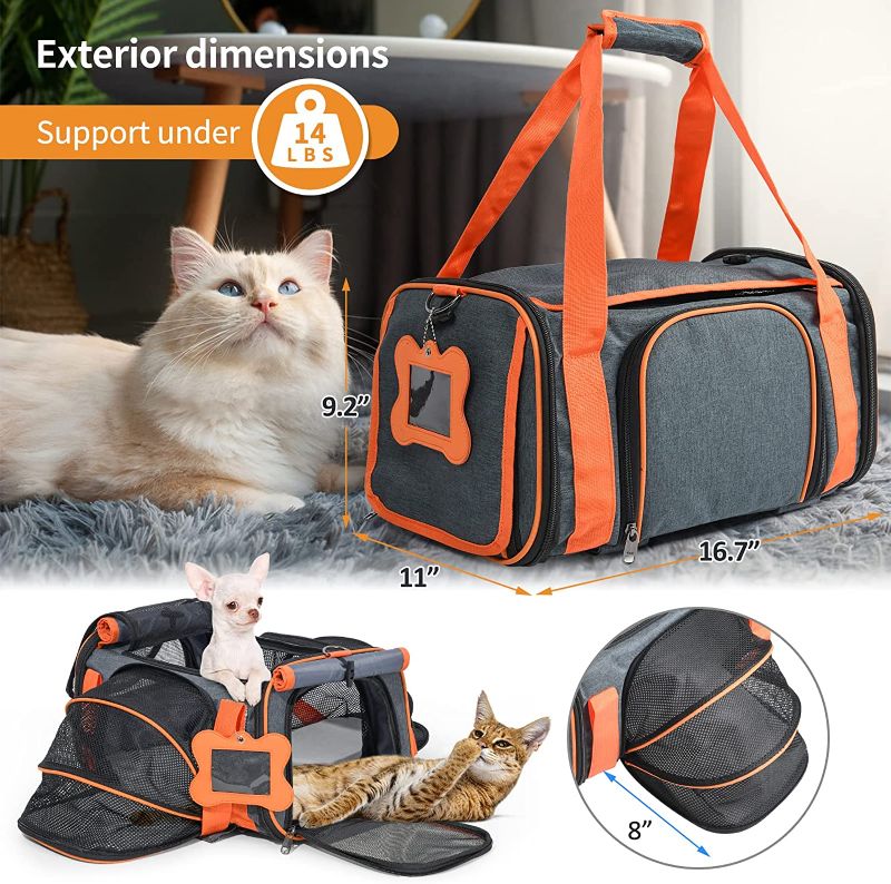 Photo 1 of  LOOBANI Expandable Pet Carrier Airline Approved for Small Dogs & Cats Puppy Up to 14 LBS Airline Approved Dog Carrier, Cat Carrier Underseat Safe and Easy Travel Vet Visit