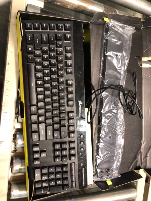 Photo 4 of ***MISSING MOUSEPAD*** CORSAIR K57 RGB Wireless Gaming Keyboard, Black - 15 RGB LED Zones - USB Pass Through - High-Performance Mouse Pad Optimized for Gaming Sensors, Black