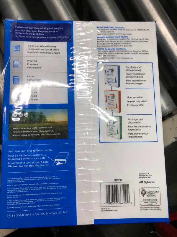 Photo 3 of Hammermill Printer Paper, Great White 30% Recycled Paper, 8.5 x 11 - 1 Ream (500 Sheets) - 92 Bright, Made in the USA, 086710 1 Ream | 500 Sheets Letter (8.5x11)