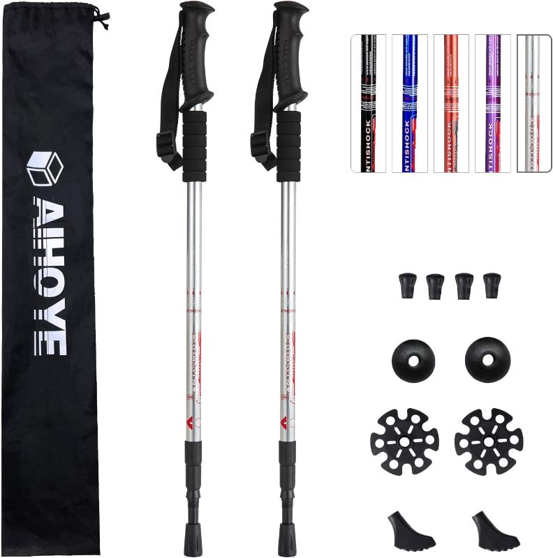 Photo 4 of Aihoye Hiking Trekking Poles, 2 Pack Collapsible,Lightweight, Anti Shock, Hiking or Walking Sticks,Adjustable Hiking Pole for Men and WomenA ALAFEN Aluminum Collapsible Ultralight Travel Trekking Hiking Pole for Men and Women