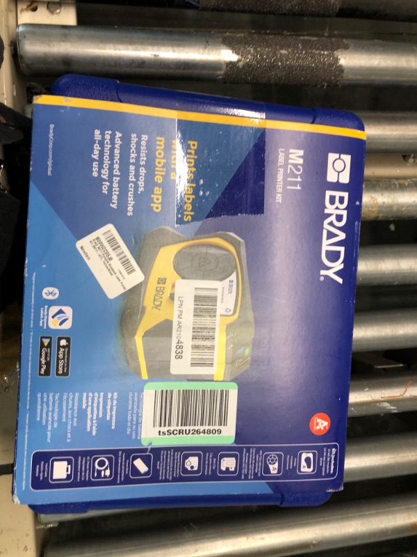 Photo 8 of Brady M211 Portable Bluetooth Label Printer Kit (M211-KIT), Yellow/Black