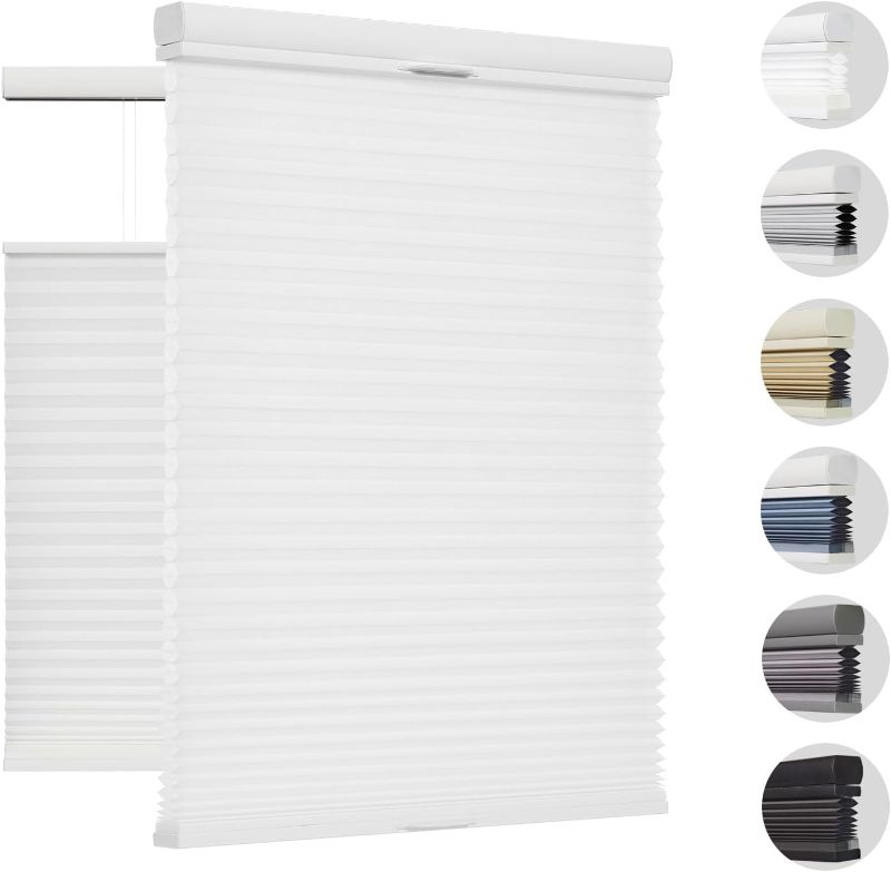 Photo 1 of  Custom Size Light Filtering Cordless Cellular Shades, Cordless Top Down Bottom Up Honeycomb Blinds for Windows, Window Shades for Room Darkening Cellular Blinds & Shades for Home Office White