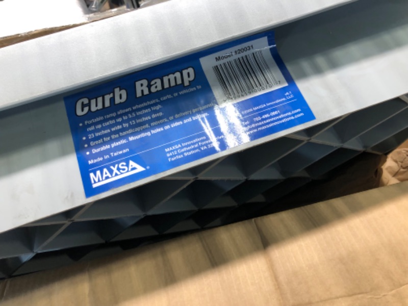 Photo 1 of Maxsa 20031 Curb Ramp for Driveways, Sidewalks, Steps, wheelchairs, Strollers, Dollies and Vehicles, 10,000 lb. Capacity, 23" Width, 5.5" Height, Grey Standard Packaging