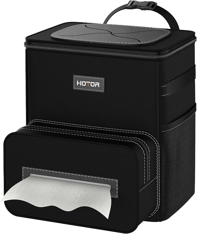 Photo 1 of HOTOR Car Trash Can 2.5 Gallon - Handy Car Tissue Holder, Easy-to-Install Car Accessory Interior, Leak-Proof Car Organizer and Storage Bag for the Back/Front/Console of Any Cars, Sedans, SUVs & Trucks