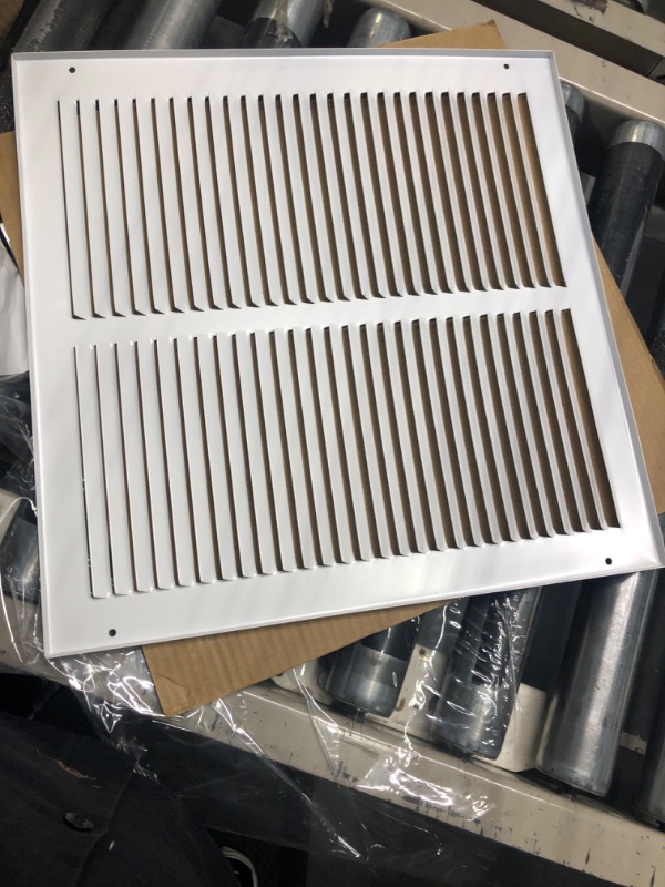 Photo 4 of 14"W x 14"H [Duct Opening Measurements] Steel Return Air Grille (HD Series) Vent Cover Grill for Sidewall and Ceiling, White | Outer Dimensions: 15.75"W X 15.75"H for 14x14 Duct Opening Duct Opening Size: 14"x14"