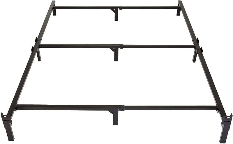 Photo 1 of Amazon Basics Metal Bed Frame, 9-Leg Base for Box Spring and Mattress, Queen, Tool-Free Easy Assembly, Black, 79.5" L x 60" W x 7" H