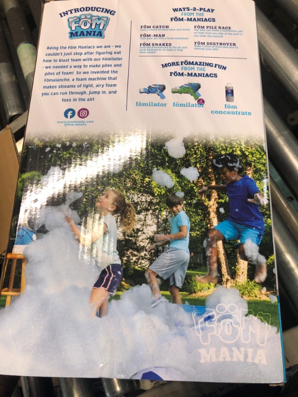 Photo 1 of Fom Mania Little Kids Fomalanche Foam Machine|Non Toxic Kid Powered Foam Line|Bonus 21oz of Foam Concentrate to Make tons of Foam|Machine for Parties, Birthdays, Outdoor Fun, Blue (93035)