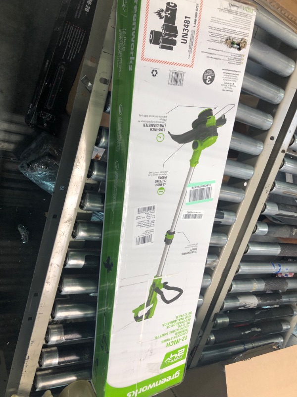 Photo 2 of Greenworks 24V 12-Inch Cordless String Trimmer/Edger (Gen 2), 2.0Ah USB Battery and Charger Included 12" Trimmer (2.0Ah) Gen 2