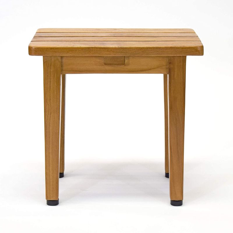 Photo 1 of Asta Zaka Solid Teak Shower/Bath/Spa Foot Stool, Side Table, Fully Assembled, TB-013